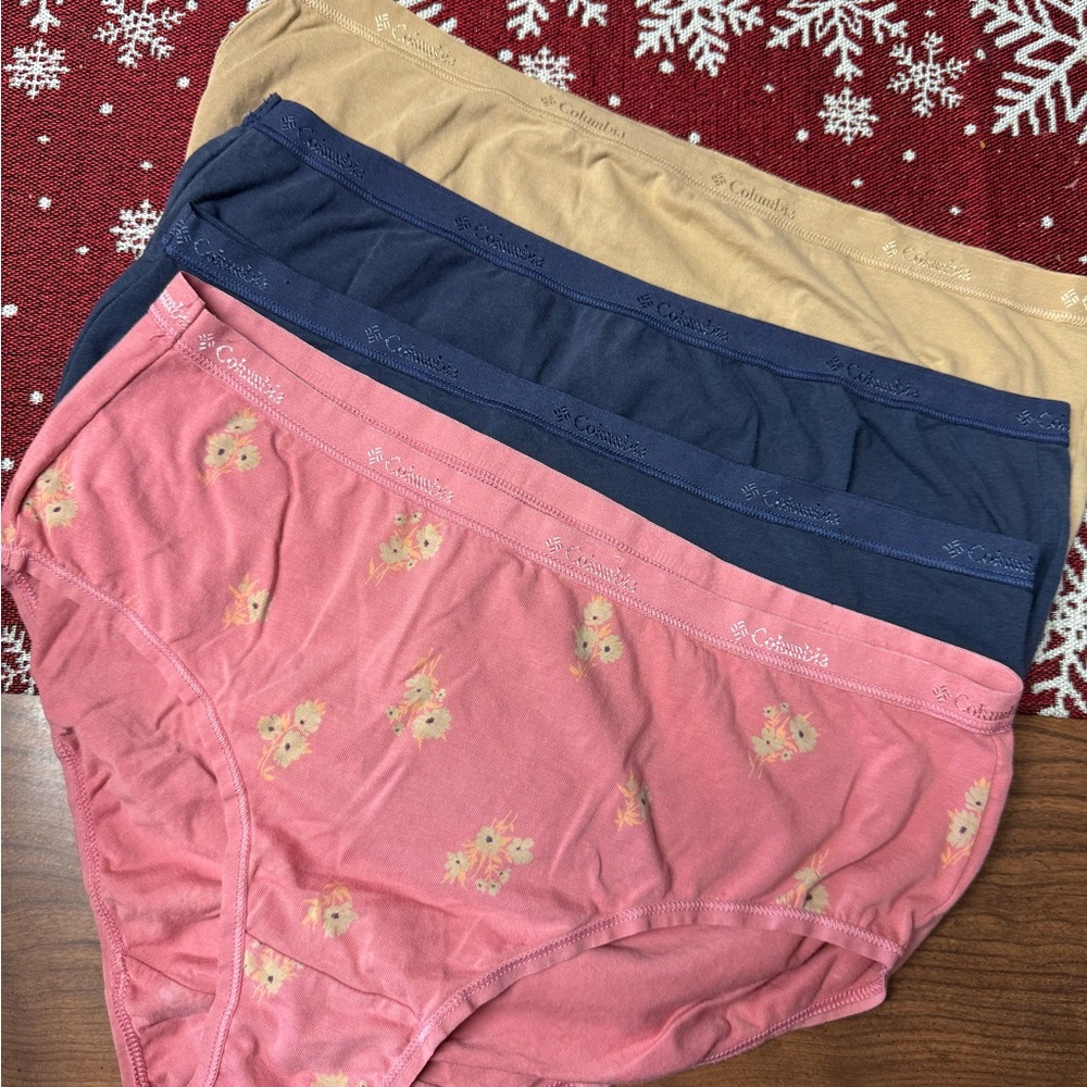 Columbia Pink, Navy, and Tan Panties Set